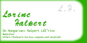 lorinc halpert business card